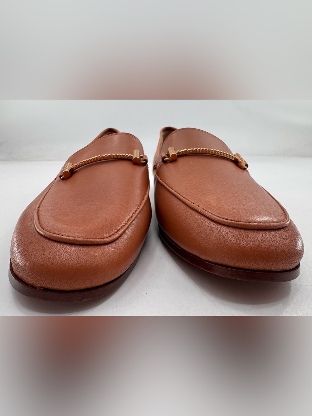Sam Edelman Loafers Lior Flats Shoes NEW W/Defect Size 8M Leather Cognac/Brown - Picture 2 of 7